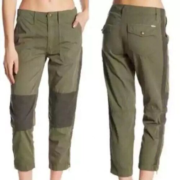 Mother Size 26 100% Cotton The Army Racketeer High-Rise Cropped Pants in Surplus - Picture 1 of 16